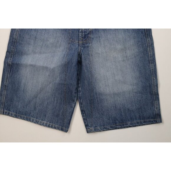 Deadstock Vintage 90s Marithe Francois Girbaud Mens 32 Baggy Denim Shorts Blue - Picture 4 of 11